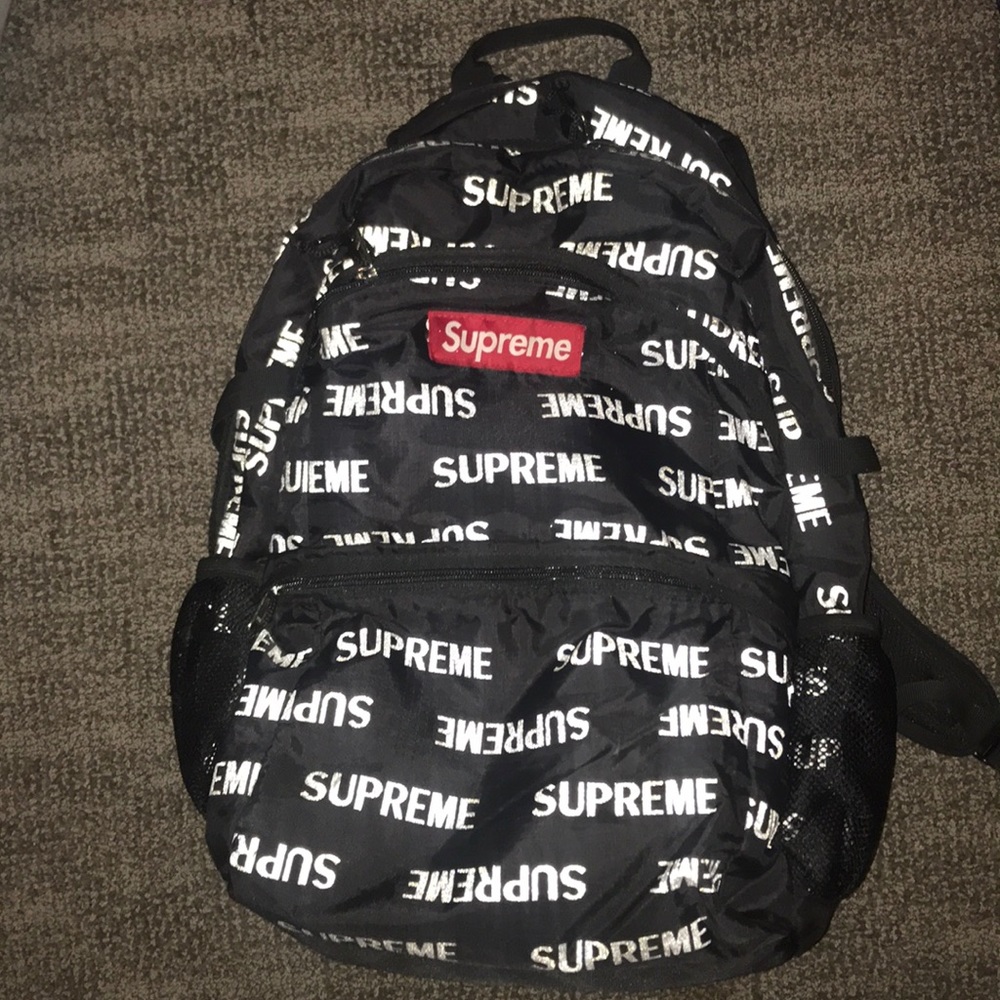 supreme 3m reflective backpack (black)